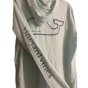 Vineyard Vines Vintage Light Blue LS Hoodie Tee Size M